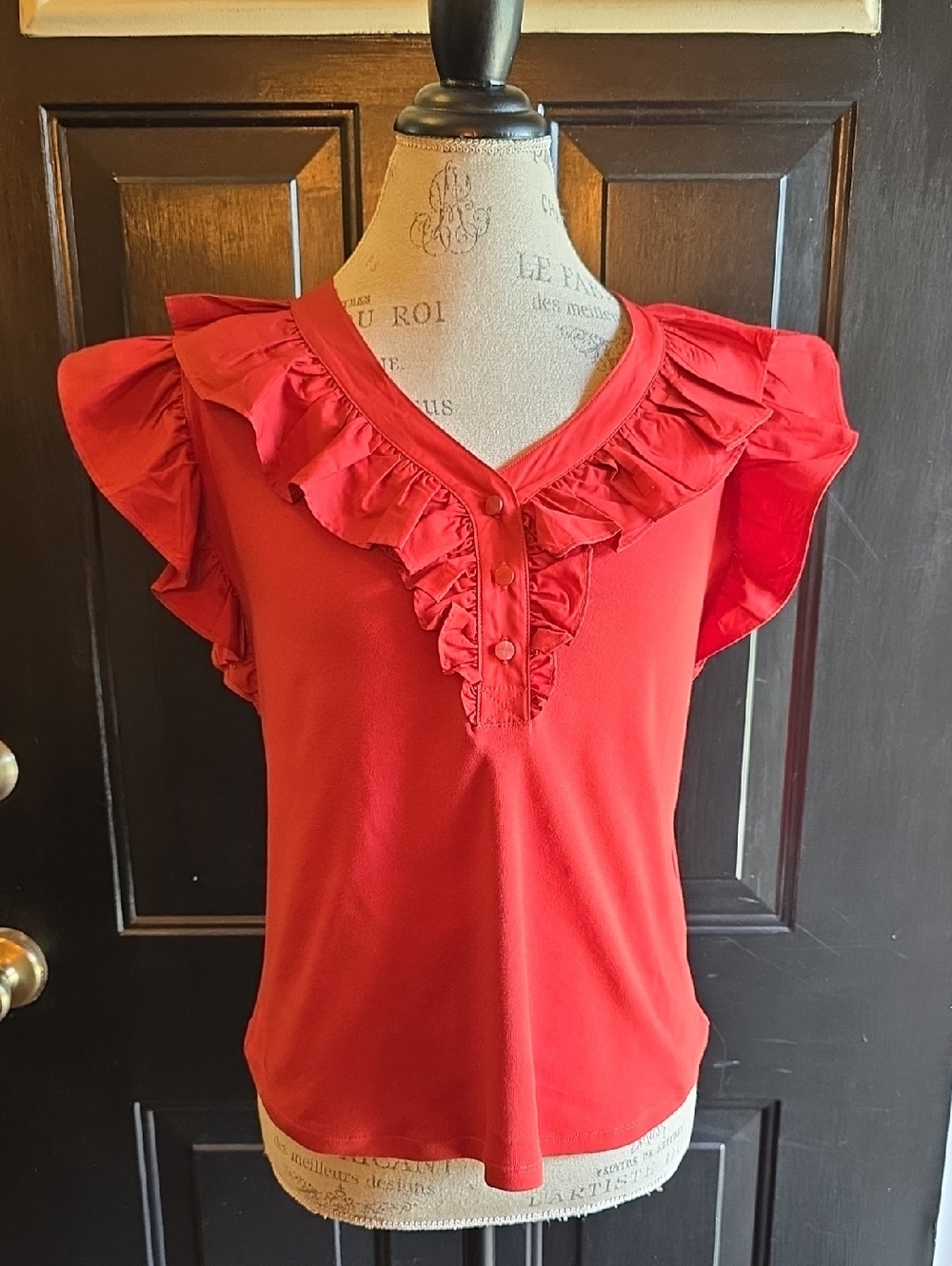 Women's Ralph Lauren Ruffle V-Neck Women's Top